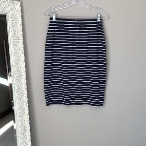 Navy & White Pencil Skirt